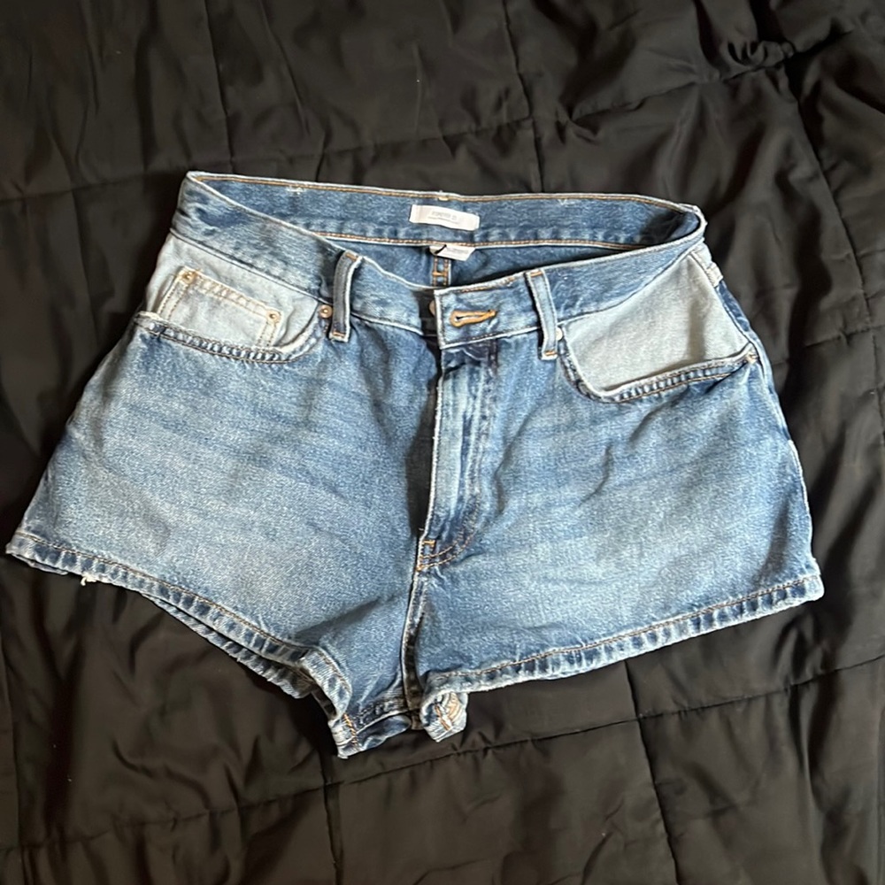 Dark and Light Blue Denim Shorts
